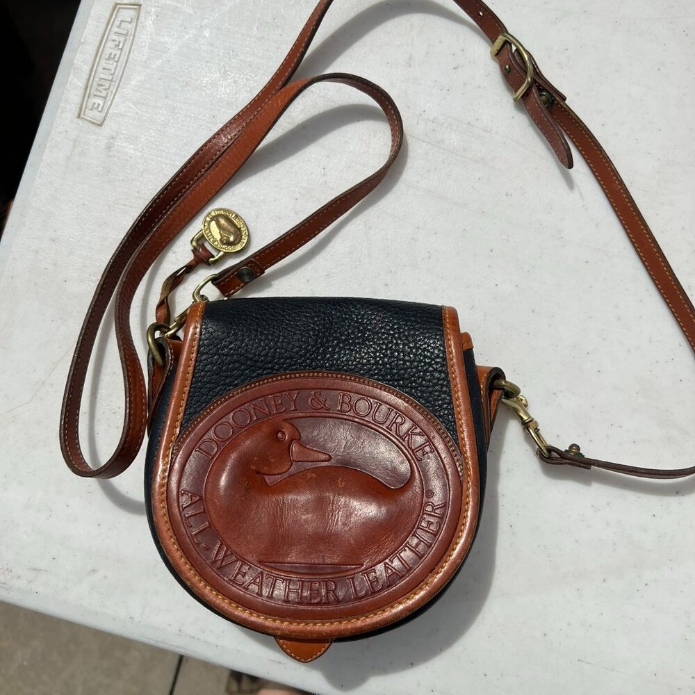 The DOONEY & BOURKE All Weather Leather Air Force Blue Duck  Crossbody Handbag